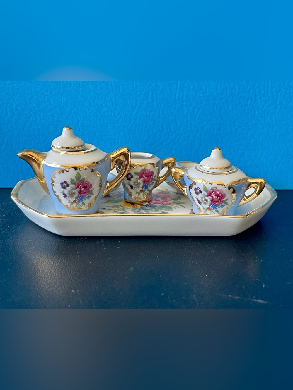 Limoges White Porcelain Marked Tray with Gold and Red Stamps